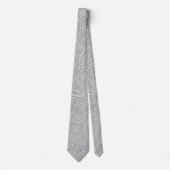 Grijze Floral reliëf look Stropdas (Voorkant)