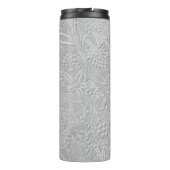 Grijze Floral reliëf look Thermosbeker (Achterkant)