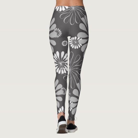 grijze florale leggings (Achterkant)