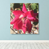 grijze Florale Rode Print (Insitu (Houten vloer))