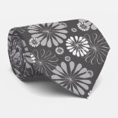 grijze florale stropdas (Opgerold)