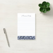 grijze Florals Moderne Gepersonaliseerde Aangepas Post-it® Notes (Kantoor)