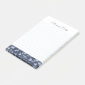 grijze Florals Moderne Gepersonaliseerde Aangepas Post-it® Notes (Schuin)