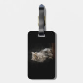 Grijze Fluffy Kat  Bagagelabel (Achterkant verticaal)