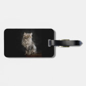 Grijze Fluffy Kat  Bagagelabel (Achterkant horizontaal)