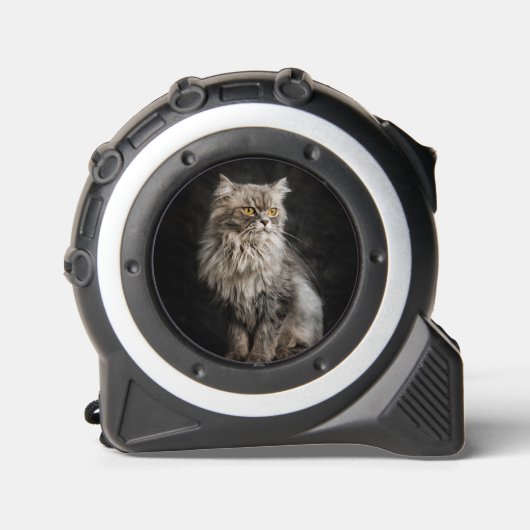 Grijze Fluffy Kat Rolmaat (Voorkant)
