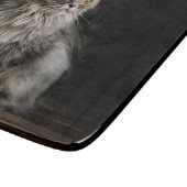 Grijze Fluffy Kat  Snijplank (Hoek)