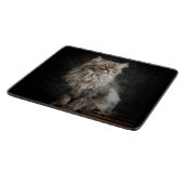 Grijze Fluffy Kat  Snijplank (Hoek)