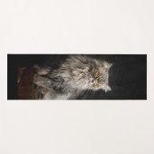 Grijze Fluffy Kat Yogamat (Voorkant (horizontaal))