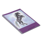 Grijze fokpaarden notebook notitieboek (Rechterzijde)