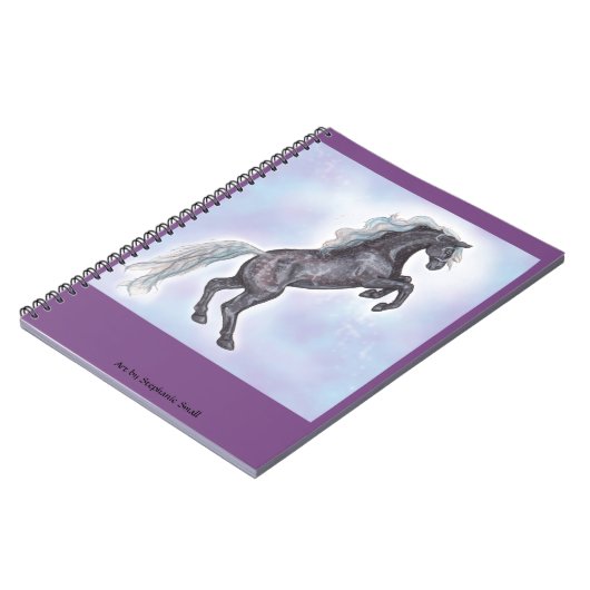 Grijze fokpaarden notebook notitieboek (Linkerzijde)