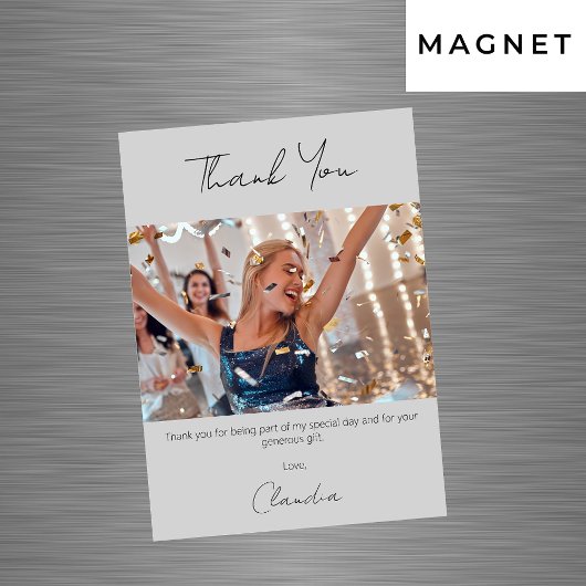 Grijze foto dank u magneetkaart