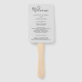 Grijze foto Klassieke aangepaste bruiloft programm Handwaaier (Achterkant)