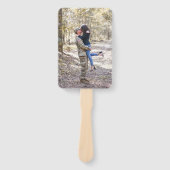 Grijze foto Klassieke aangepaste bruiloft programm Handwaaier (Voorkant)