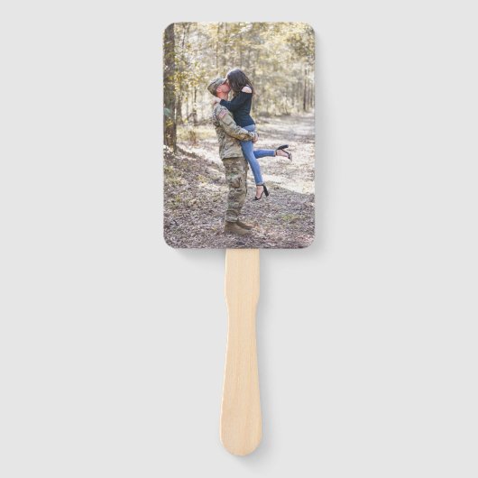 Grijze foto Klassieke aangepaste bruiloft programm Handwaaier (Voorkant)