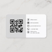 Grijze Foto QR Code Visitekaartje (Achterkant)