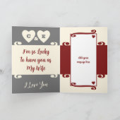 Grijze foto van het 40e verjaardag van het echtgen kaart (Binnen)