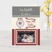 Grijze foto van het 40e verjaardag van het echtgen kaart (Gele Bloem)