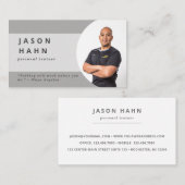 grijze foto van persoonlijke trainer visitekaartje (Voorkant / Achterkant)