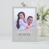 Grijze foto verticaal - 3x5 Save the Date (Staand voorkant)