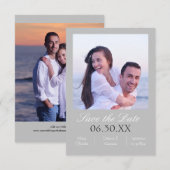 Grijze foto verticaal - 3x5 Save the Date (Voorkant / Achterkant)