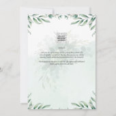 Grijze FOTO WEDDING INVITATION Eucalyptus Kaart (Achterkant)