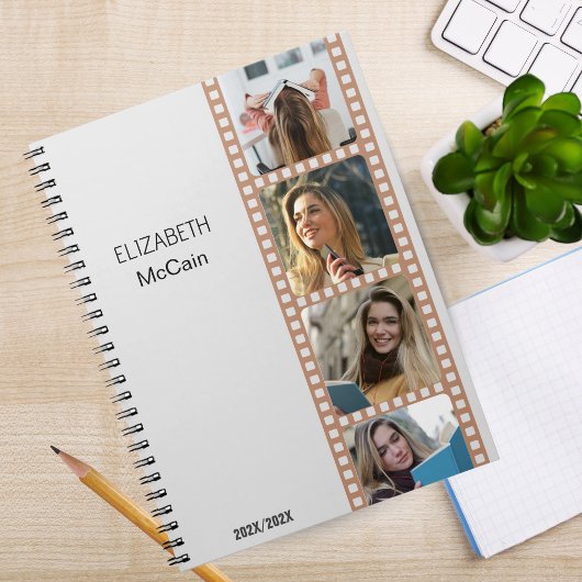 Grijze fotocabine - Trendy modern gepersonaliseerd Notitieboek