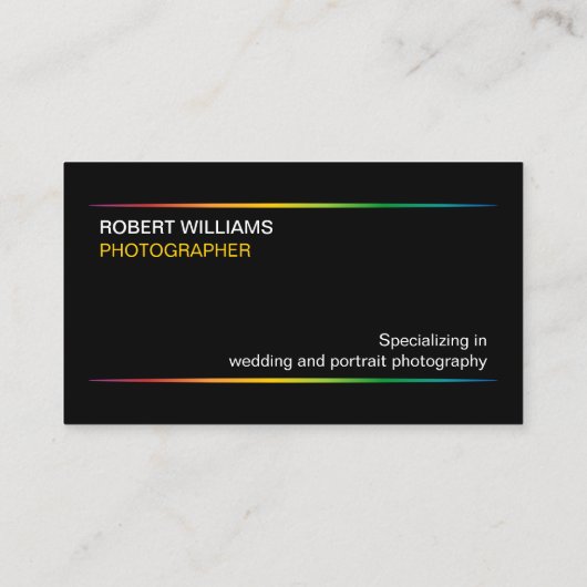 Grijze fotograaf visitekaartje (Achterkant)