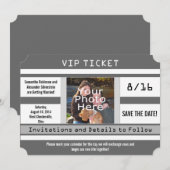 Grijze fotokaartje Save the Date Trouwkaart (Voorkant / Achterkant)