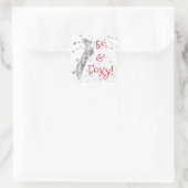 Grijze Fox Zilveren Ster 50e Foxy Fabulous Verjaar Vierkante Sticker (Tas)