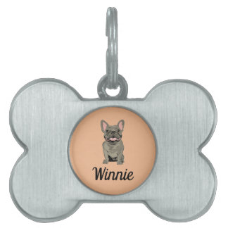 Grijze Franse Bulldog Huisdieren Naamplaatje
