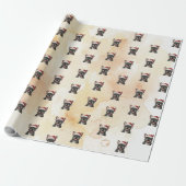 Grijze Franse Bulldog in Santa-hoed Cadeaupapier (Uitgerold)