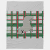 Grijze Franse Bulldog, Kerst Geruit Fleece Deken (Voorkant)
