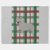 Grijze Franse Bulldog, Kerst Geruit Fleece Deken (Voorkant (Horizontaal))