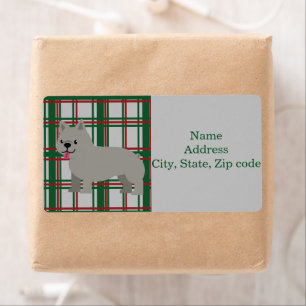 Grijze Franse Bulldog, Kerst Plaid Etiket
