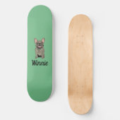 Grijze Franse Bulldog Persoonlijk Skateboard (Voorkant)