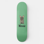 Grijze Franse Bulldog Persoonlijk Skateboard (Voorkant)
