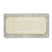 Grijze Franse Regency Lace Weddings Etiket (Voorkant)