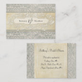 Grijze  Franse Regency Lace Weddings Informatiekaartje (Voorkant / Achterkant)