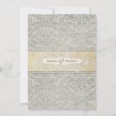 Grijze  Franse Regency Lace Weddings Kaart (Achterkant)