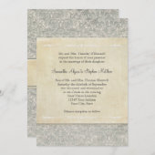 Grijze  Franse Regency Lace Weddings Kaart (Voorkant / Achterkant)