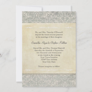 Grijze  Franse Regency Lace Weddings Kaart