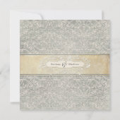 Grijze  Franse Regency Lace Weddings Kaart (Achterkant)