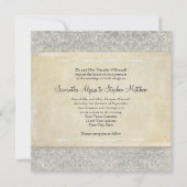 Grijze  Franse Regency Lace Weddings Kaart (Voorkant)