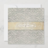 Grijze Franse Regency Lace Weddings Kaart (Achterkant)
