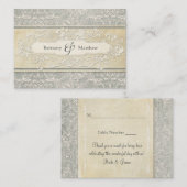 Grijze  Franse Regency Lace Weddings Plaatskaartje (Voorkant / Achterkant)