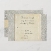 Grijze Franse Regency Lace Weddings RSVP Kaartje (Voorkant / Achterkant)