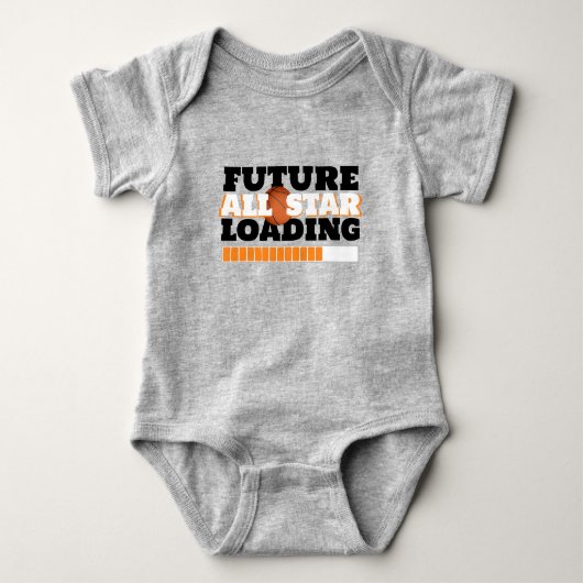 Grijze Future All Star Ladende Baby Basketbal Romper (Voorkant)