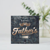 Grijze futuristische Vaderdagkaart Kaart (Staand voorkant)