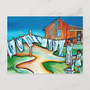 Grijze galerij: wasdag briefkaart